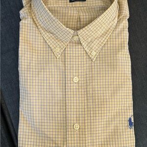 NWT Ralph Lauren Blake Yellow and Blue Checkered Men's Shirt